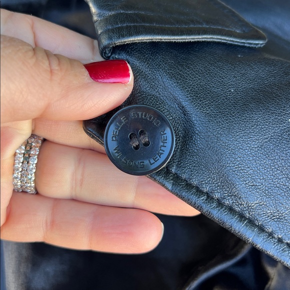 Y2K Wilsons Leather Pelle Studio Black Jacket. Women size M - Picture 5 of 12